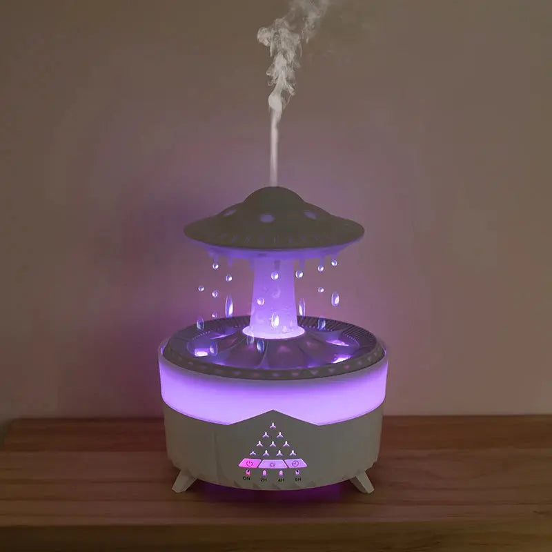 Custom and ComfortUFO Raindrop Humidifier USB Aromatherapy Air Diffuser for HomeWhy Choose the UFO Humidifier for Your Home?

Overview:
Soothe Your Mind and Body with the Sound of Rain: Our rain cloud humidifier cloud emits a gentle water drop sCustom and ComfortCustom and ComfortUFO Raindrop Humidifier