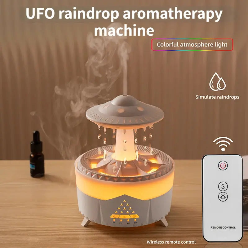 Custom and ComfortUFO Raindrop Humidifier USB Aromatherapy Air Diffuser for HomeWhy Choose the UFO Humidifier for Your Home?

Overview:
Soothe Your Mind and Body with the Sound of Rain: Our rain cloud humidifier cloud emits a gentle water drop sCustom and ComfortCustom and ComfortUFO Raindrop Humidifier
