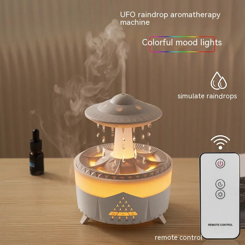 Custom and ComfortUFO Raindrop Humidifier USB Aromatherapy Air Diffuser for HomeWhy Choose the UFO Humidifier for Your Home?

Overview:
Soothe Your Mind and Body with the Sound of Rain: Our rain cloud humidifier cloud emits a gentle water drop sCustom and ComfortCustom and ComfortUFO Raindrop Humidifier