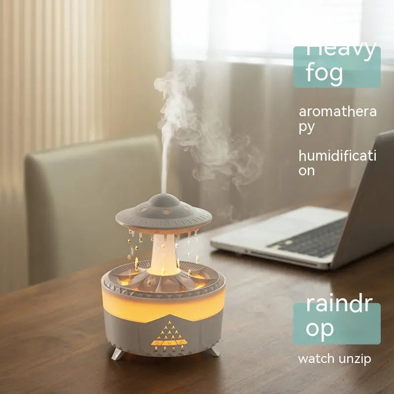 Custom and ComfortUFO Raindrop Humidifier USB Aromatherapy Air Diffuser for HomeWhy Choose the UFO Humidifier for Your Home?

Overview:
Soothe Your Mind and Body with the Sound of Rain: Our rain cloud humidifier cloud emits a gentle water drop sCustom and ComfortCustom and ComfortUFO Raindrop Humidifier