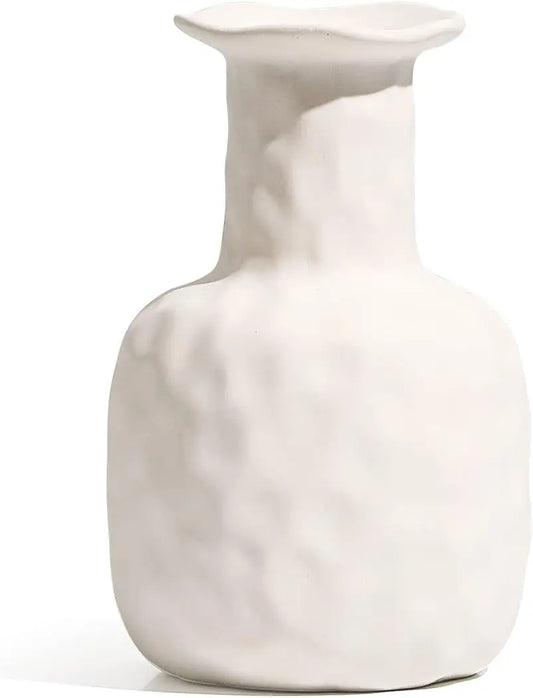 Custom and ComfortWhite Ceramic Vase Modern Geometric Decorative for Home【UNGLAZED ARTWORK】Handmade ceramic vase made by the traditional craft, high-quality unglazed ceramic, using special high-temperature firing method, creating irregulaCustom and ComfortCustom and ComfortWhite Ceramic Vase